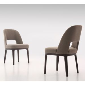 Modern affordable dining chair with a solid wood base and fabric or leather upholstery. On sale at Hong Kong number 1 furniture store - DSL Furniture 