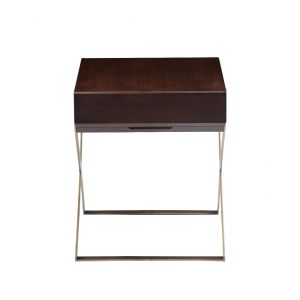 walnut bedside table with metal legs - Hong Kong