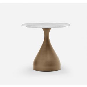 marble side table with brushed brass base