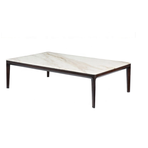 marble coffee table with wood base