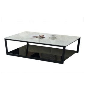 marble coffee table with wood base