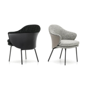 Unique modern dining chair in a fabric finish