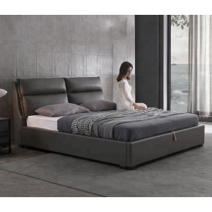 leather bed frame with storage